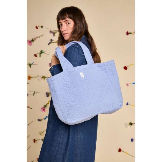 Graine Clothing - Sac cabas bleu ciel matelassé