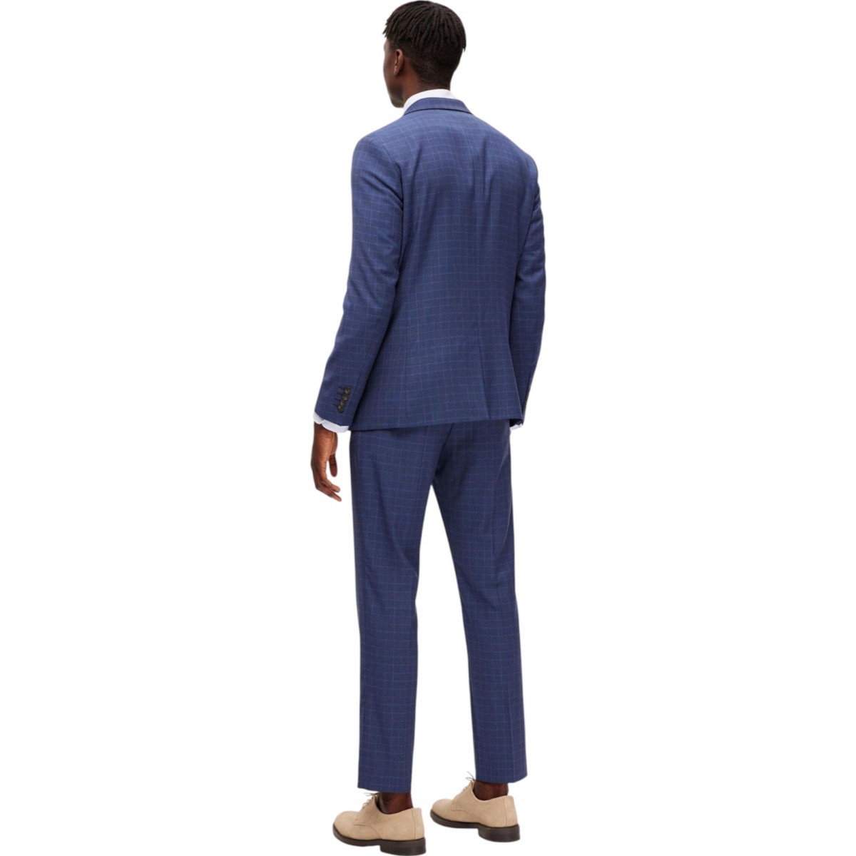 Selected - Veste costume bleu à carreaux
