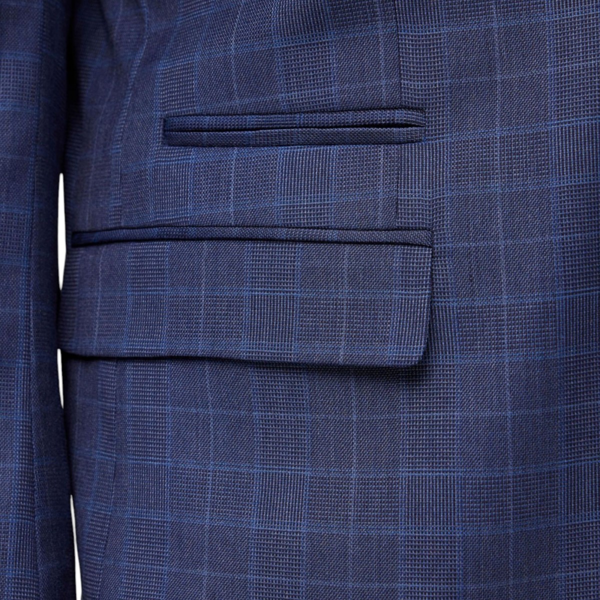 Selected - Veste costume bleu à carreaux