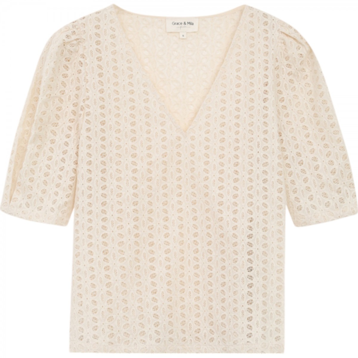 Grace et Mila - T-shirt dentelle écru