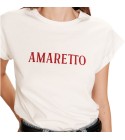 Grace et Mila - T-shirt blanc Amaretto rouge