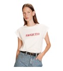 Grace et Mila - T-shirt blanc Amaretto rouge