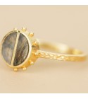 Muja Juma - Bague demi cercle pierre de labradorite