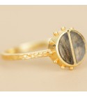 Muja Juma - Bague demi cercle pierre de labradorite