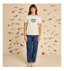 Graine Clothing - T-shirt écru et vert femme
