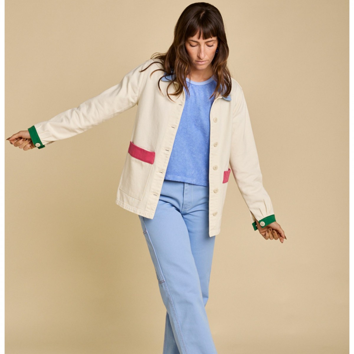 Graine Clothing - Veste en jean écru femme