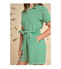 Graine Clothing - Combinaison rayée vert et écru
