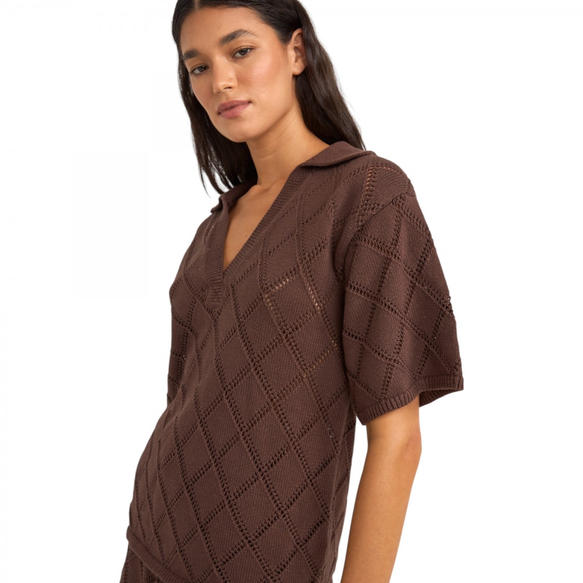 Rhythm - Pull manches courtes chocolat