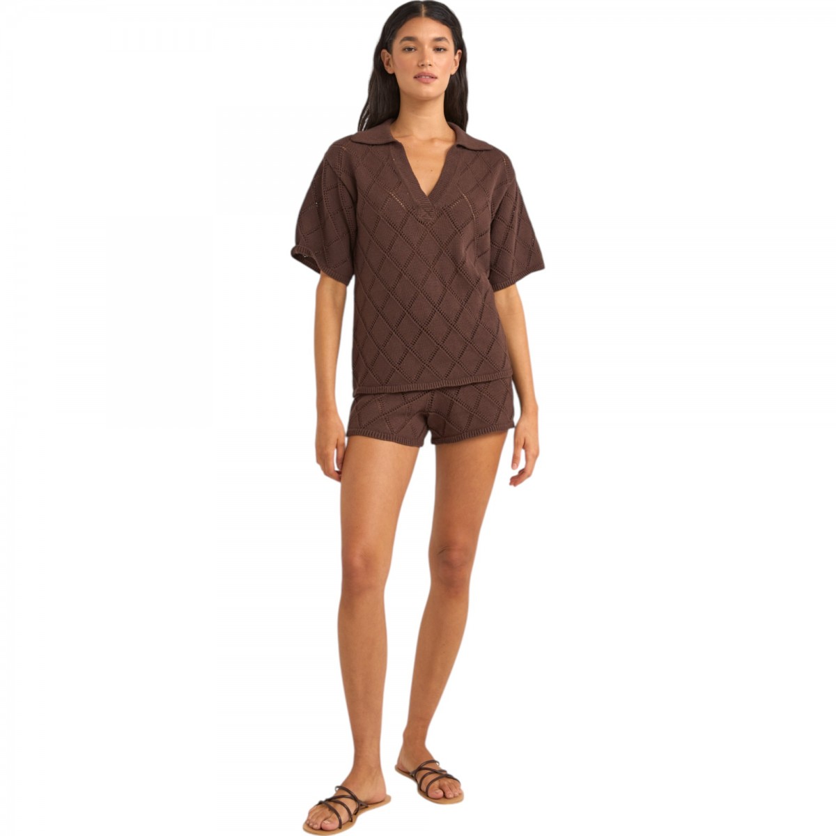 Rhythm - Pull manches courtes chocolat