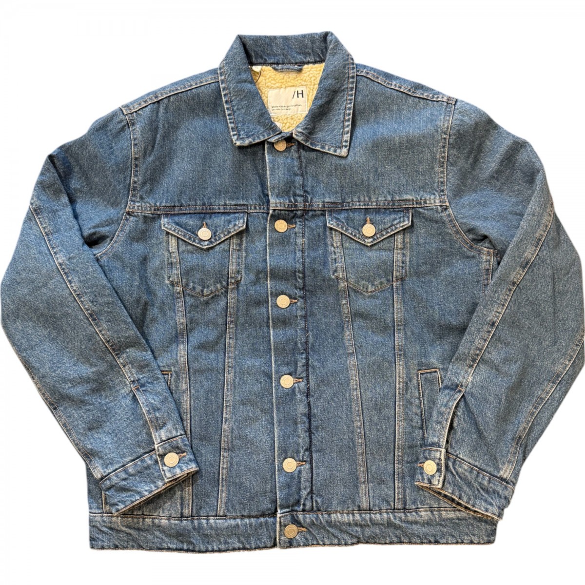 Selected - Veste en jean bleu intérieur mouton