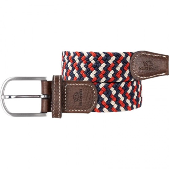 BillyBelt - Ceinture élastique tressée bleu ciel et orange