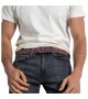 BillyBelt - Ceinture élastique tressée bleu ciel et orange