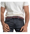 BillyBelt - Ceinture élastique tressée bleu ciel et orange