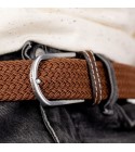 BillyBelt - Ceinture élastique tressée marron camel