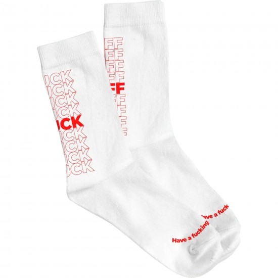 FISURA - Chaussettes fuck off rouge et blanc