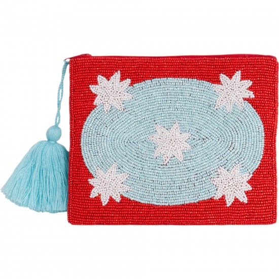 Helio Ferretti - Grande pochette perles géométrique