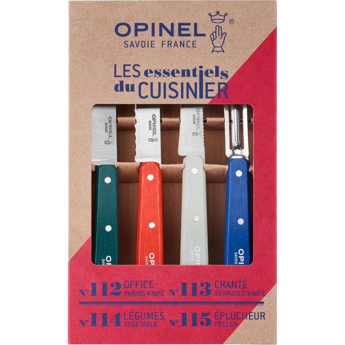 Opinel - Coffret de 3 couteaux + 1 éplucheur