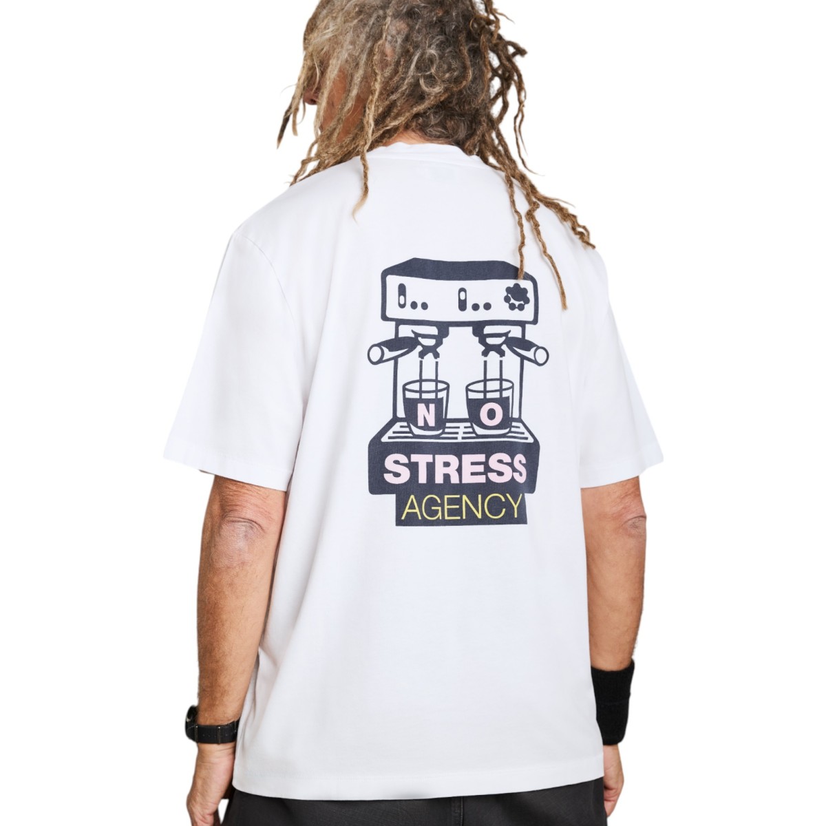 Please No Stress - T-Shirt blanc imprimé
