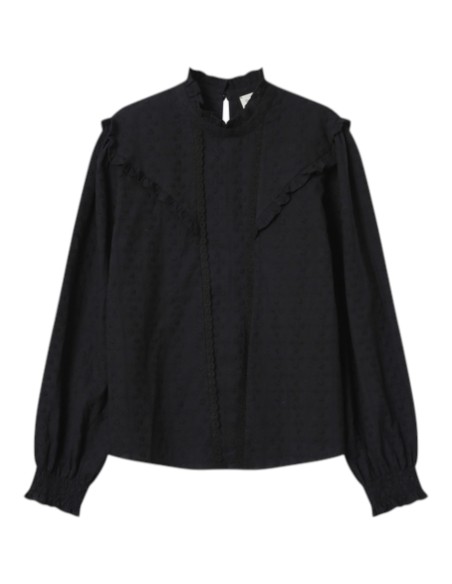 Grace et Mila | Blouse noire avec broderie