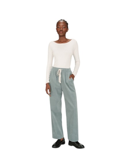 Grace et Mila | Pantalon en velours vert eau pastel