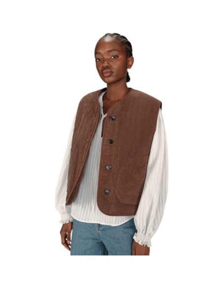Grace et Mila | Veste sans manche réversible chocolat