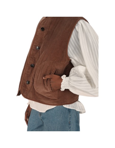 Grace et Mila | Veste sans manche réversible chocolat