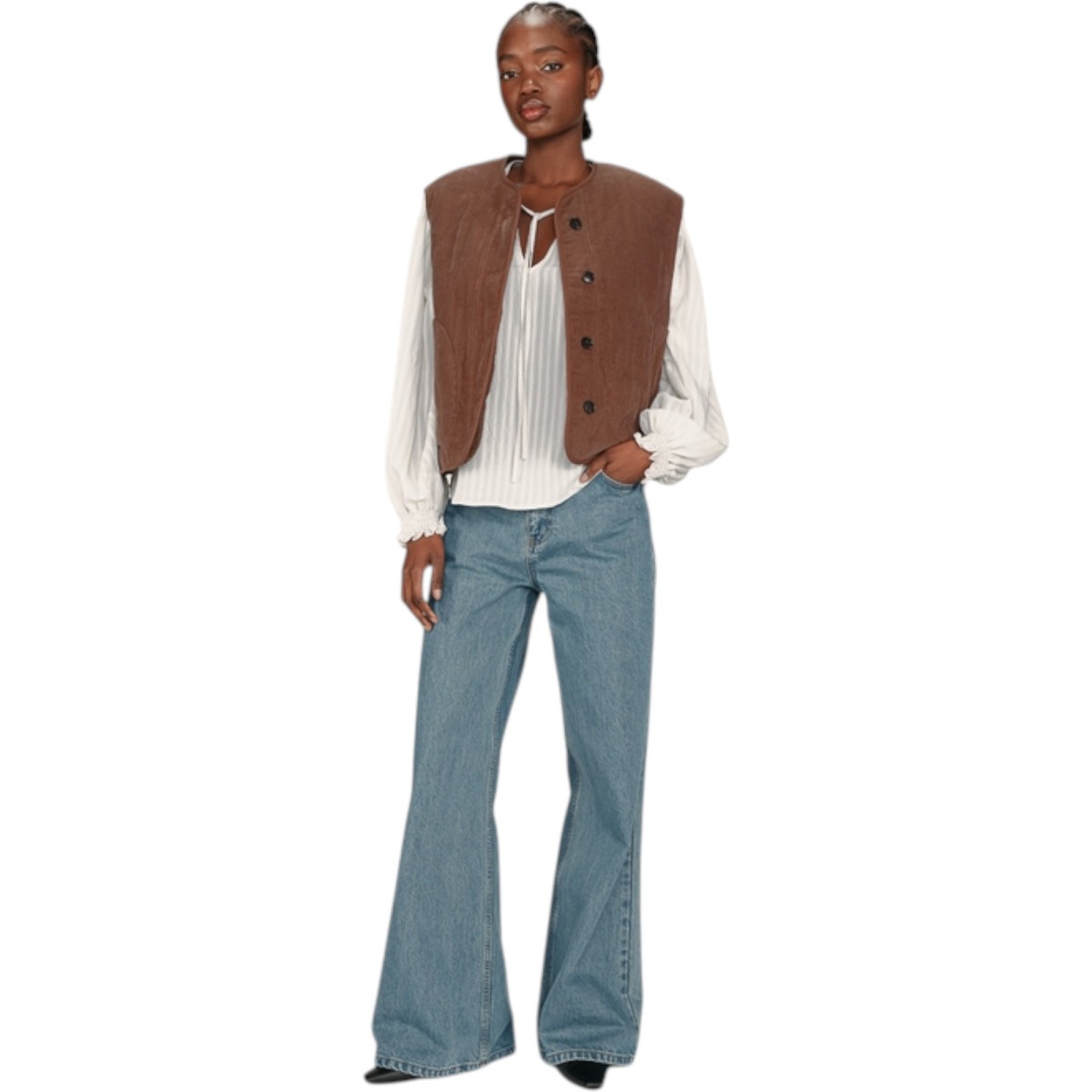 Grace et Mila | Veste sans manche réversible chocolat