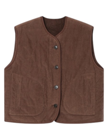 Grace et Mila | Veste sans manche réversible chocolat