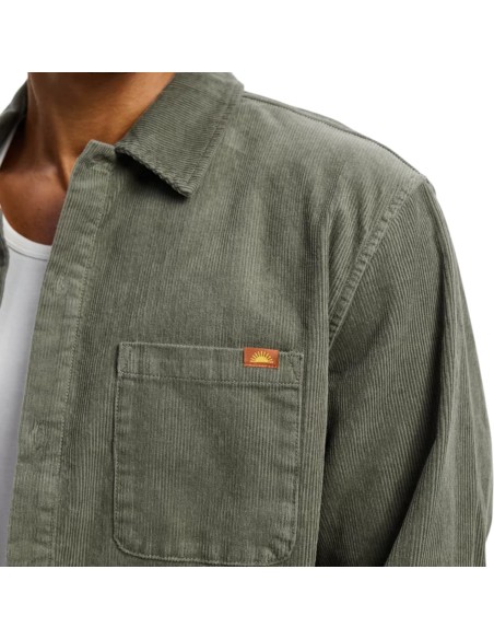 Rhythm - Chemise en velours kaki homme