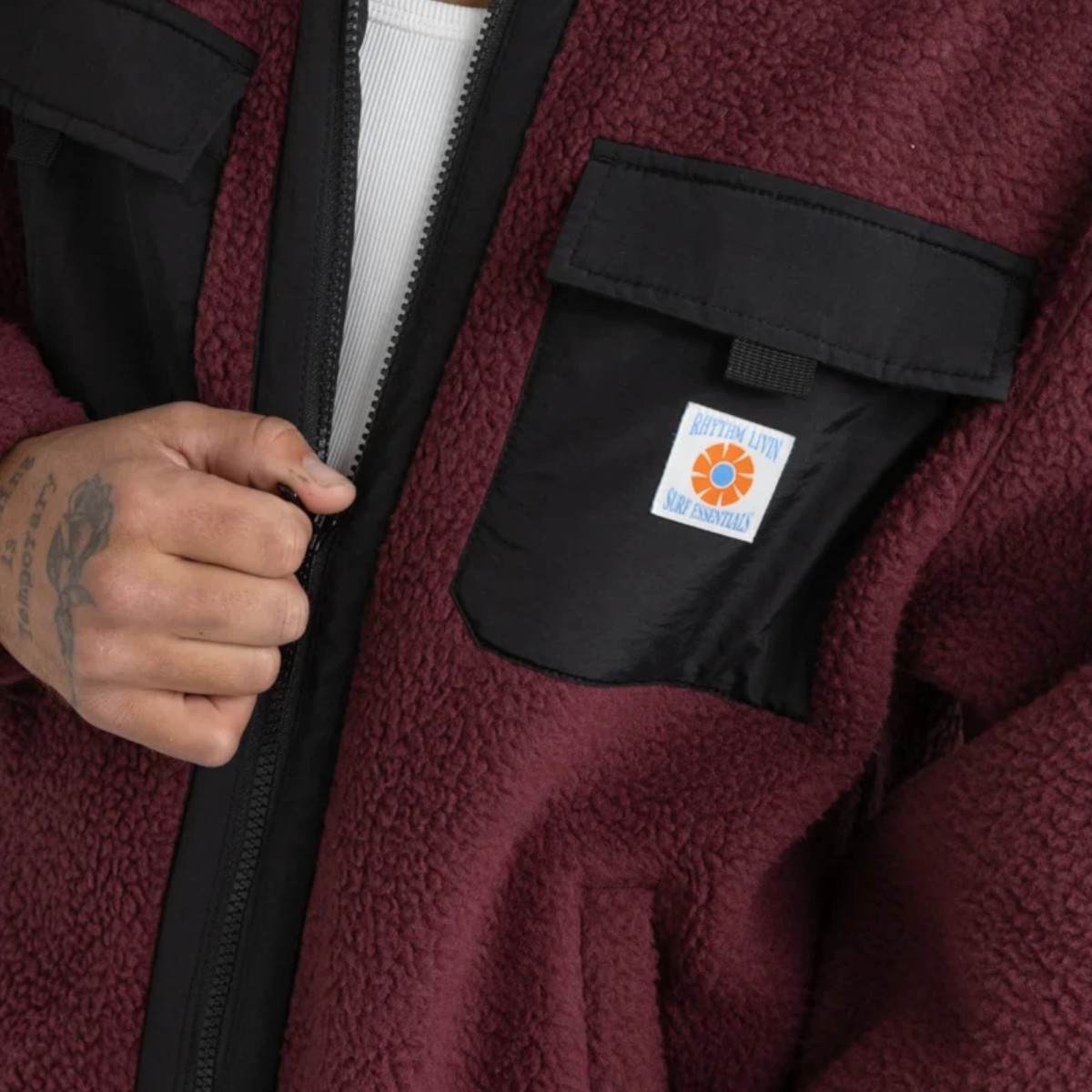 Rhythm - Polaire bordeaux pour homme