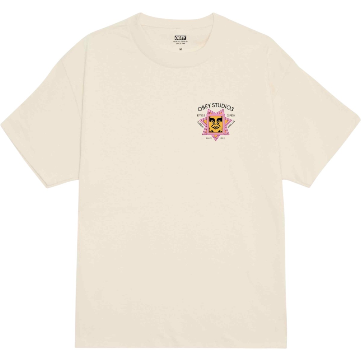 OBEY - T-shirt écru sérigraphié dans le dos