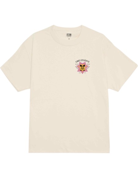 OBEY - T-shirt écru sérigraphié dans le dos