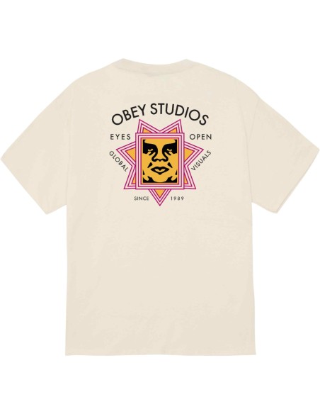 OBEY - T-shirt écru sérigraphié dans le dos