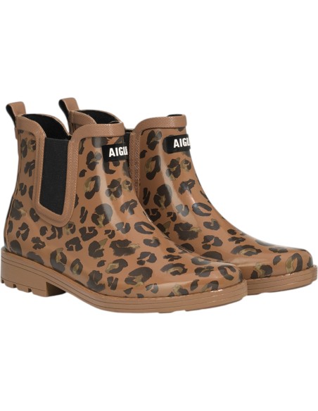 Aigle - Bottines de pluie léopard pour femme