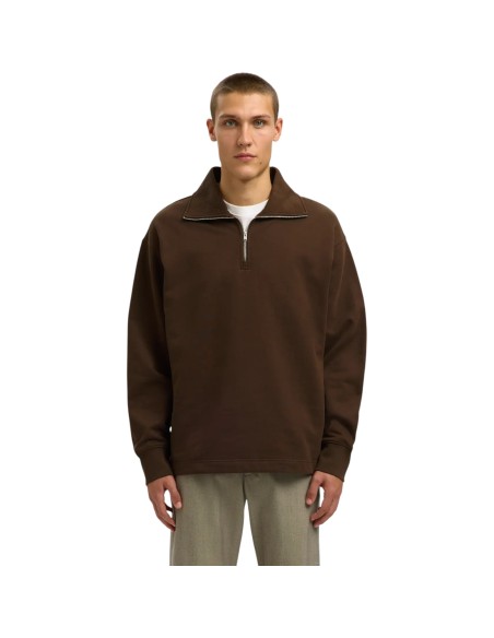 Selected | Pull avec col zippé marron