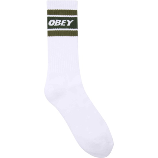 OBEY - Chaussettes blanches et vertes kaki