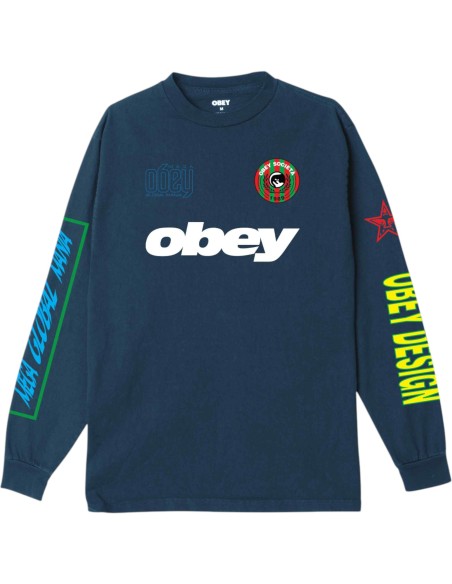 OBEY - T-shirt manches longues bleu