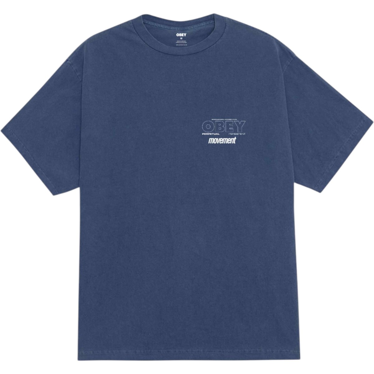 OBEY - T-shirt bleu avec impression dans le dos