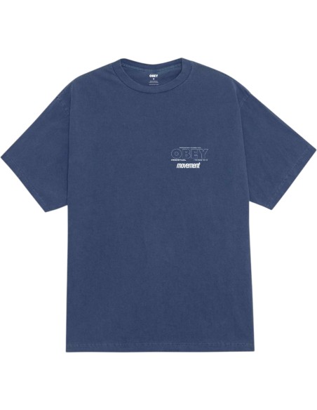 OBEY - T-shirt bleu avec impression dans le dos