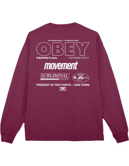 OBEY - T-shirt manches longues rose avec impression