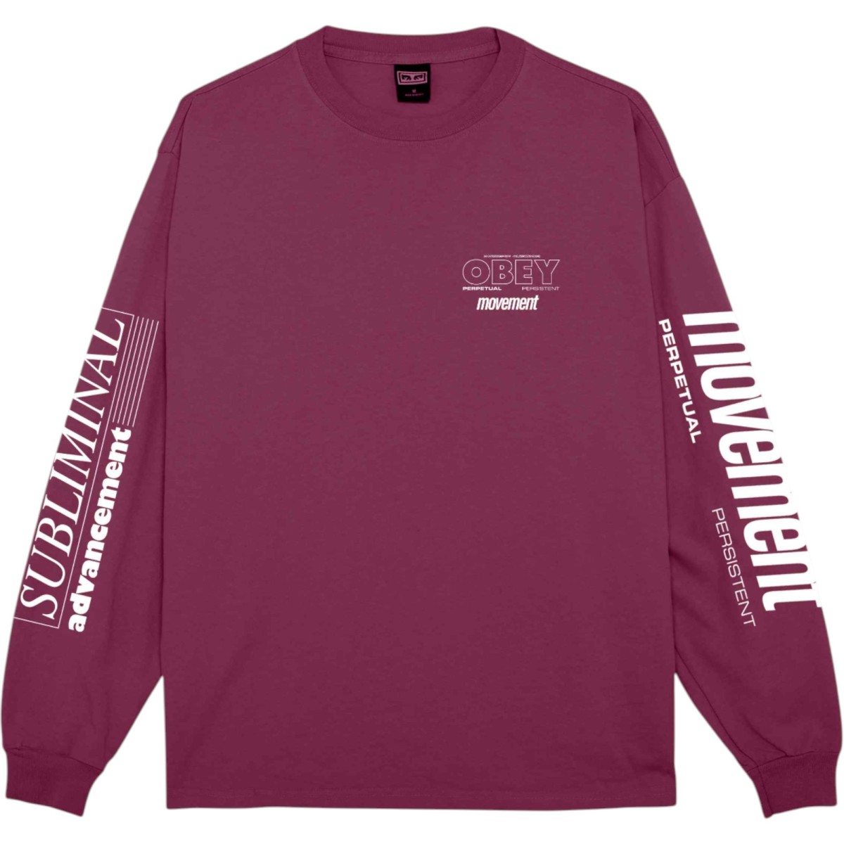 OBEY - T-shirt manches longues rose avec impression