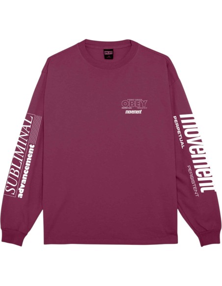 OBEY - T-shirt manches longues rose avec impression