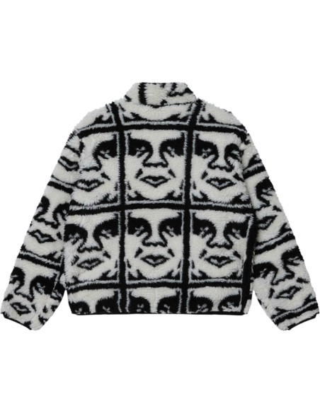 OBEY - Veste moumoute blanc et noir