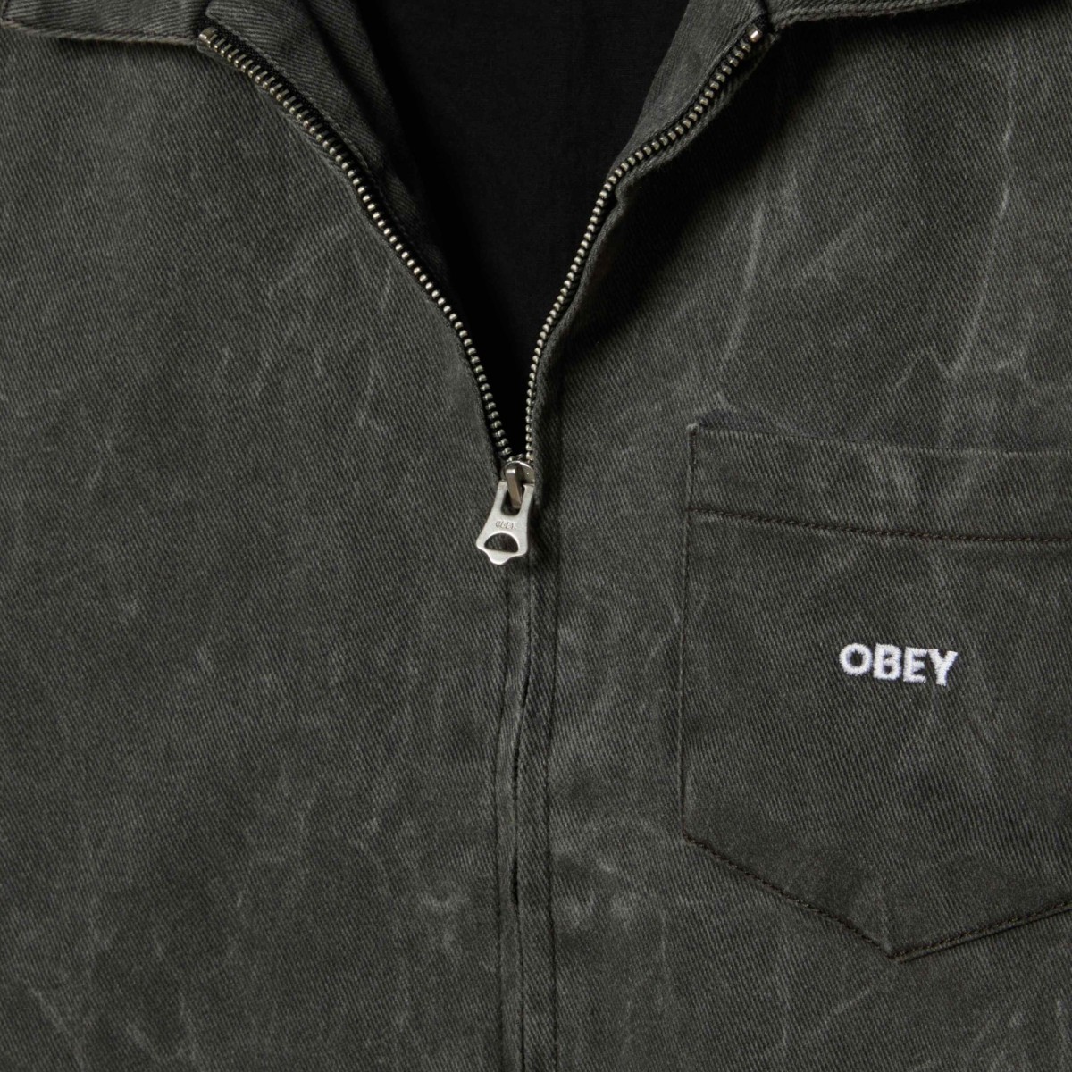 OBEY - Veste en jean noir chiné