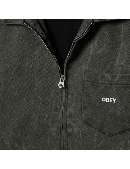 OBEY - Veste en jean noir chiné