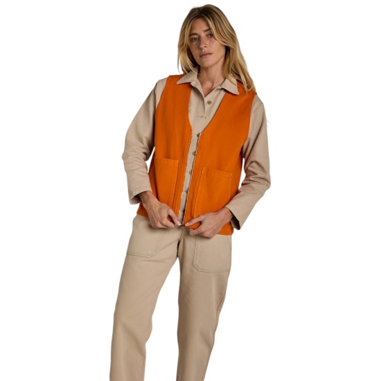 Graine Clothing - Veste en jean orange sans manche