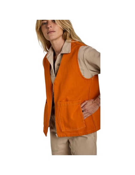 Graine Clothing - Veste en jean orange sans manche