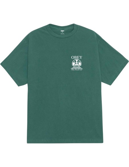 OBEY - T-shirt vert avec impression dans le dos