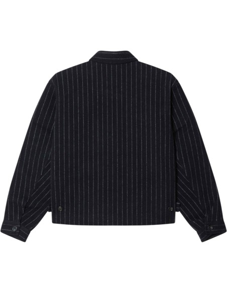 OBEY - Veste à rayures bleu foncé