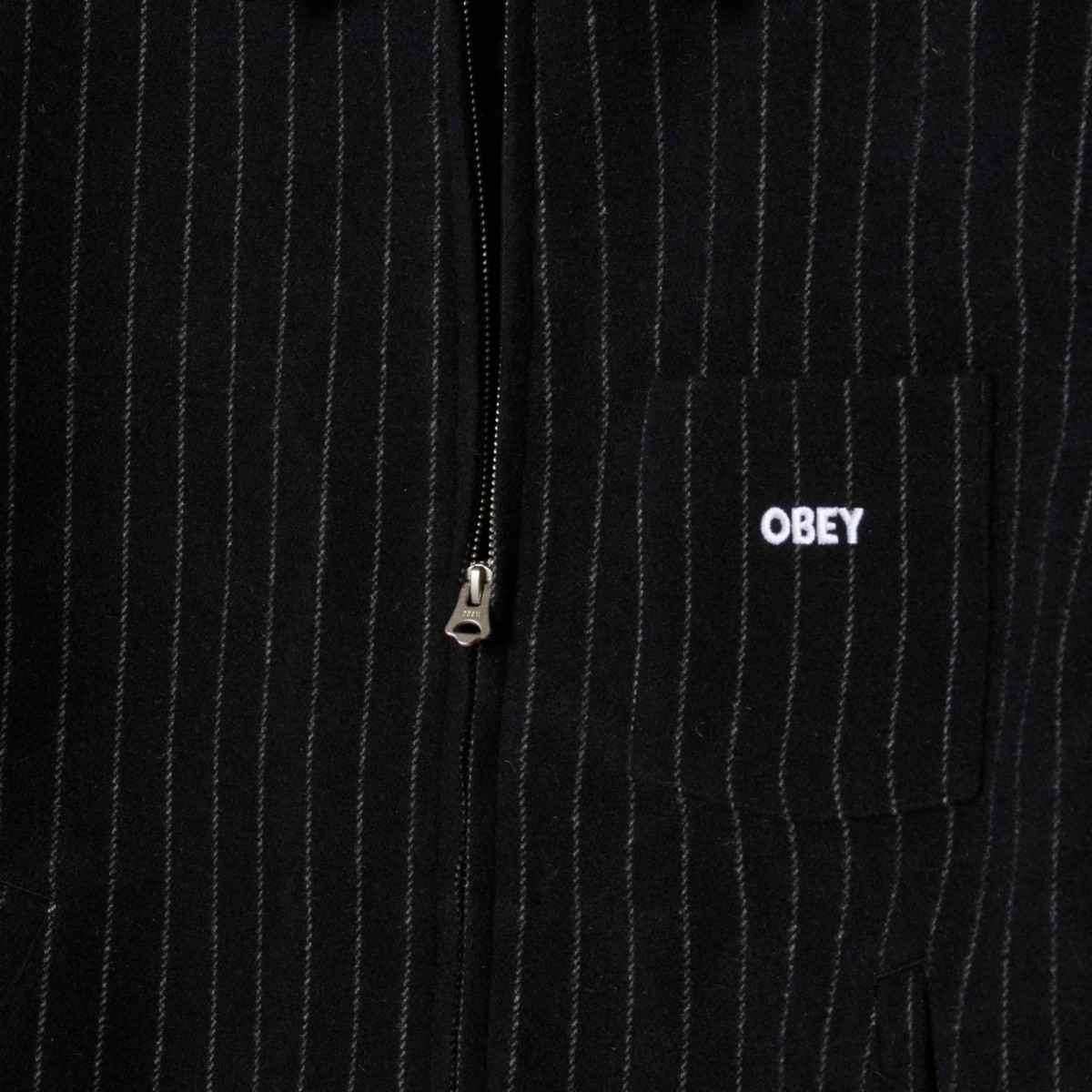 OBEY - Veste à rayures bleu foncé